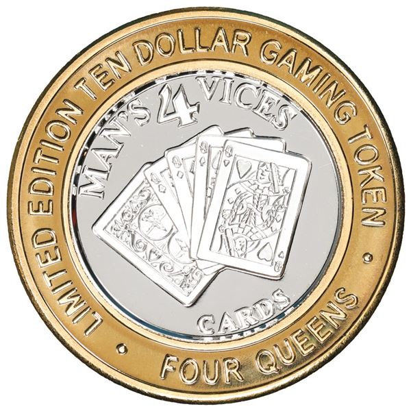 .999 Silver Four Queens Casino Hotel Las Vegas $10 Limited Edition Gaming Token