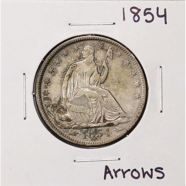 1854 w/Arrows Seated Liberty Half Dollar Coin