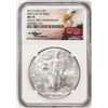 Image 1 : 2016 $1 American Silver Eagle Coin NGC MS70 FDOI Mercanti Signature 30th Anniversary