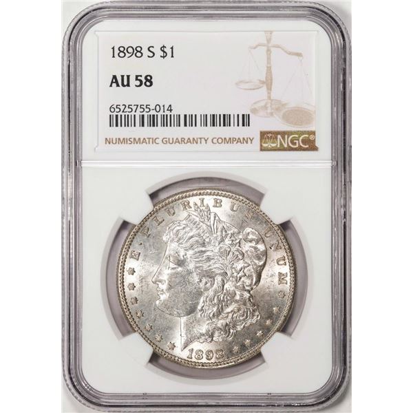 1898-S $1 Morgan Silver Dollar Coin NGC AU58