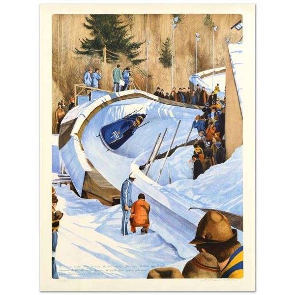 William Nelson  4-Man Bobsled - 1976  Limited Edition Lithograph on Paper