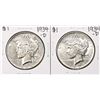 Image 1 : Lot of (2) 1934-D $1 Peace Silver Dollar Coins