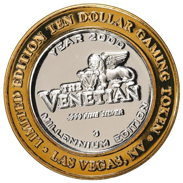 .999 Silver The Venetian Las Vegas Nevada $10 Casino Limited Edition Gaming Token