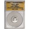 Image 1 : 2014 Proof 1/4 oz Platinum JFK Apollo 11 Anniversary Medal ANACS MS69