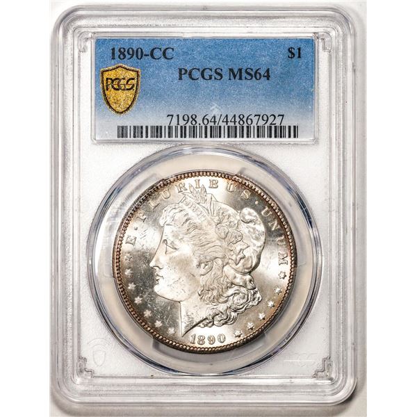 1890-CC $1 Morgan Silver Dollar Coin PCGS MS64