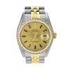 Image 2 : Rolex Mens Two Tone Champagne Index Diamond Datejust Wristwatch With Rolex Box