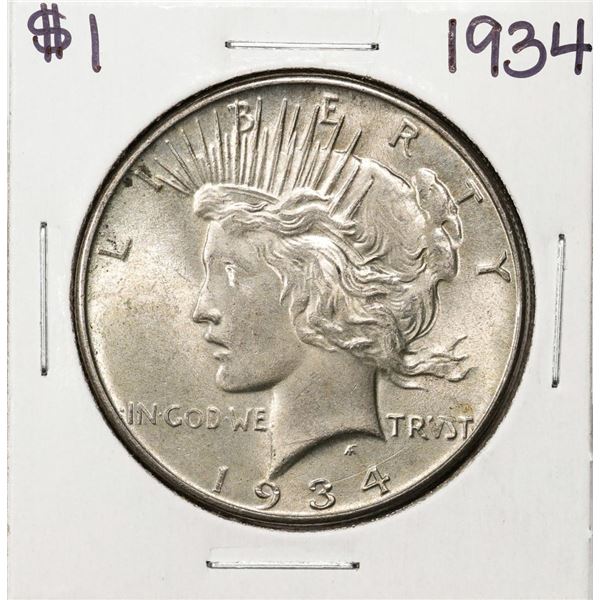 1934 $1 Peace Silver Dollar Coin