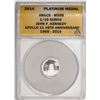 Image 1 : 2014 Proof 1/10 oz Platinum JFK Apollo 11 Anniversary Medal ANACS MS68