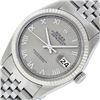 Image 8 : Rolex Mens Stainless Steel Slate Grey Roman Datejust Wristwatch