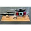 Image 1 : FRIEND OF DSCF: One-of-a-Kind Fixed Blade Knife with DSCF Logo and Inlays by David Yellowhorse