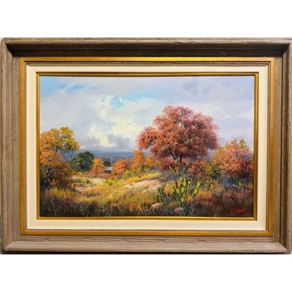 SOUTHWEST GALLERY: "Seasonal Change" - Original Oil Painting by Texas Landscape Artist Kay Walton