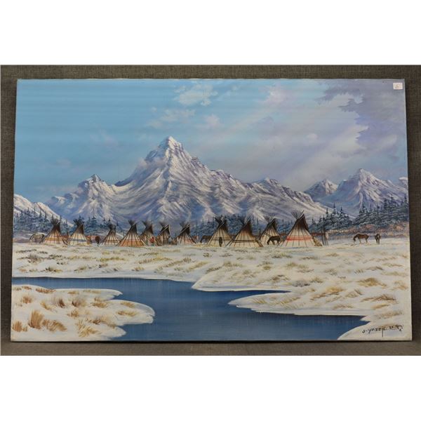 NAVAJO INDIAN PAINTING (JOHNNY YAZZIE)