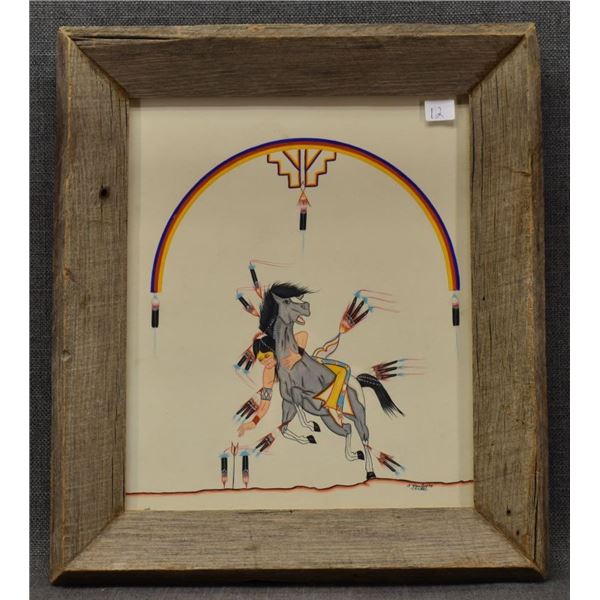 KIOWA INDIAN PAINTING ( KAULAY)