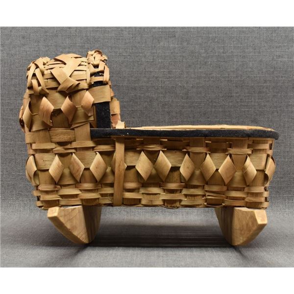 PENOBSCOT INDIAN BASKETRY DOLL CRADLE