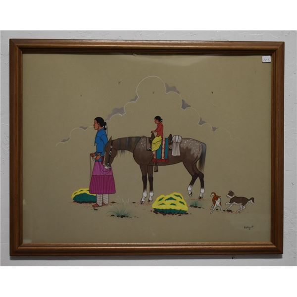 NAVAJO INDIAN PAINTING (BEATIN YAZZ)