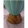Image 5 : Vintage MCM Drip Pottery Teal Blue Lamp with Metal Base