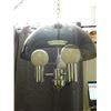 Image 3 : Vintage Swag Chain Hanging Lamp Plastic Half Globe with 3 Bulbs *works* Chrome Accents