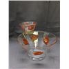 Image 1 : Vintage MCM Glass Chip & Dip Bowl Anchor Hocking Brown & Gold Leaf Pattern