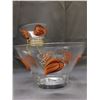 Image 3 : Vintage MCM Glass Chip & Dip Bowl Anchor Hocking Brown & Gold Leaf Pattern