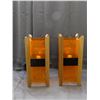Pair of Teak & Orange Plastic Wall Sconces Fixtures Weslite Canada Vintage