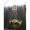 Image 2 : Chrome Half Globe Swag Chain Lamp Vintage