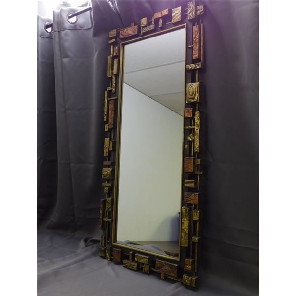 1970 Syroco Dart Brutalist Wall Mirror Rectuangular