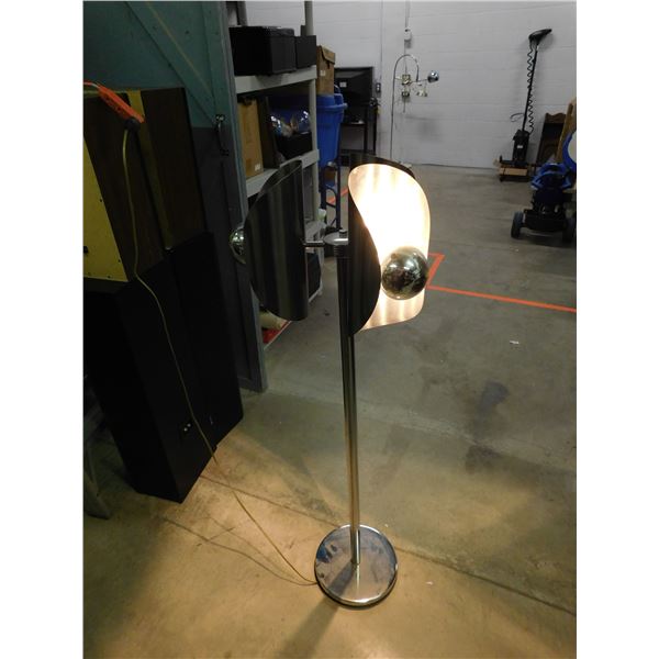 circa 60s 70s Chrome Floor Mood Lamp Space Age