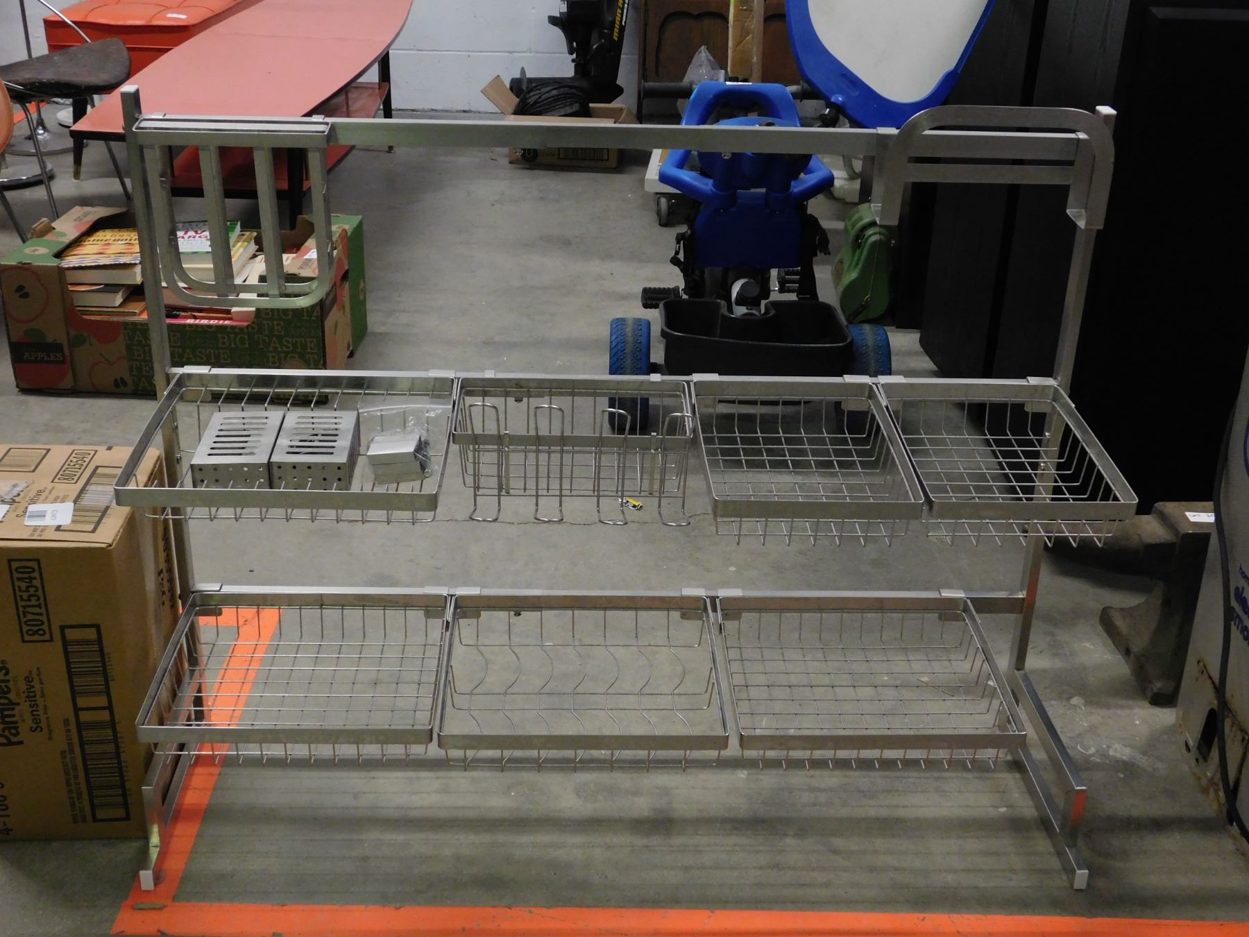 Metal Kitchen Over The Sink Drying Sorting Rack with Baskets