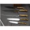 Image 2 : Lot of 7- 4 JA Henckels International Knives, Sharpener, Chicago Cutlery Knife Butcher Block