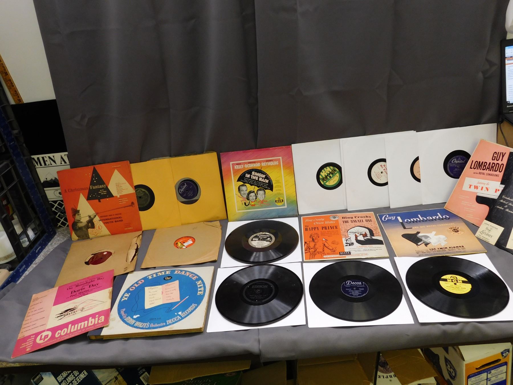 Lot of 20+ 78s Records Edison Hit Parade, Guy Lombard, Bing Crosby ...