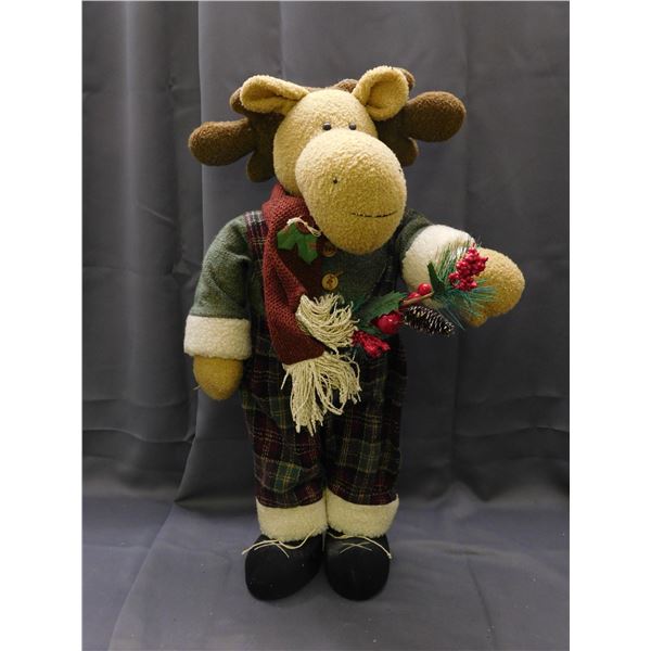 Festive Holiday Christmas Moose Plushie Standing