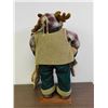 Image 3 : Festive Holiday Moose Figurine Wooden Base Christmas Plushie Decor