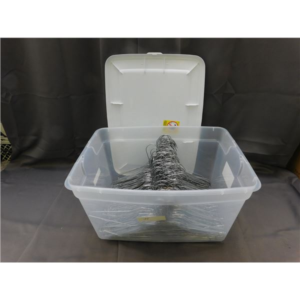 Bin of 100+ Metal Wire Hangers
