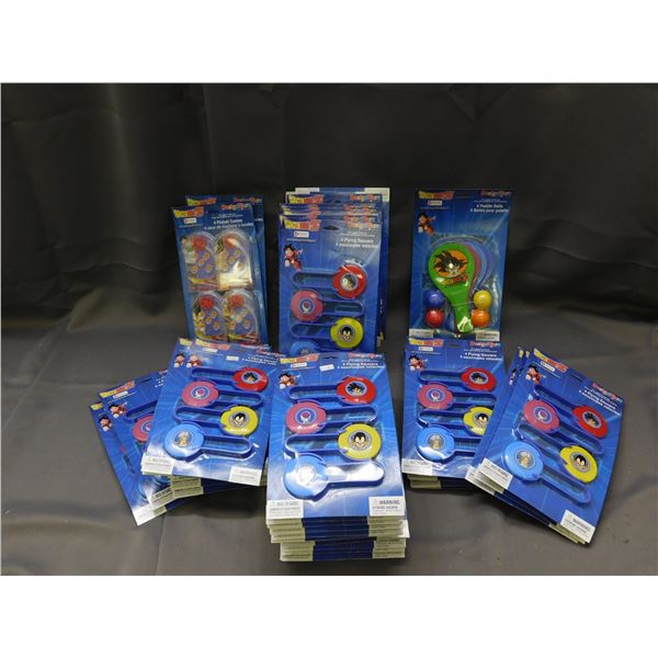 LARGE Bundle of Dragon Ball Z DesignWare Kids Party Favors NEW Flying Saucers, Pinbal, Paddle Ball
