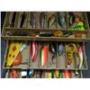 Image 3 : Old Pal 1060 Fishing Tackle Box FULL of Lures, Filet Blade, Etc