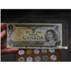 Image 2 : 3pc Canadian Dollar Bill, Dollar Coin Loonie 1994 and Prime Ministers of Canada 1867-1970 Plaque