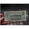 Image 3 : 3pc Canadian Dollar Bill, Dollar Coin Loonie 1994 and Prime Ministers of Canada 1867-1970 Plaque