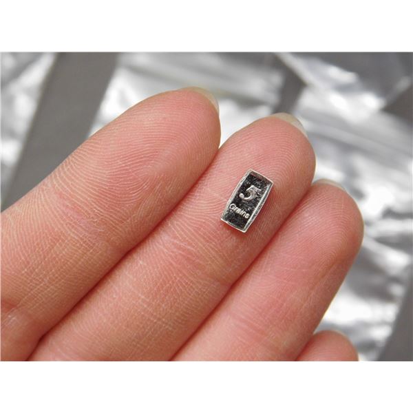 Lot of Marked 5 Grain .999 Fine Silver Micro Bars