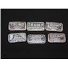 Lot of 6 marked 1 Gram 0.999 Fine Silver TRUMP Bars
