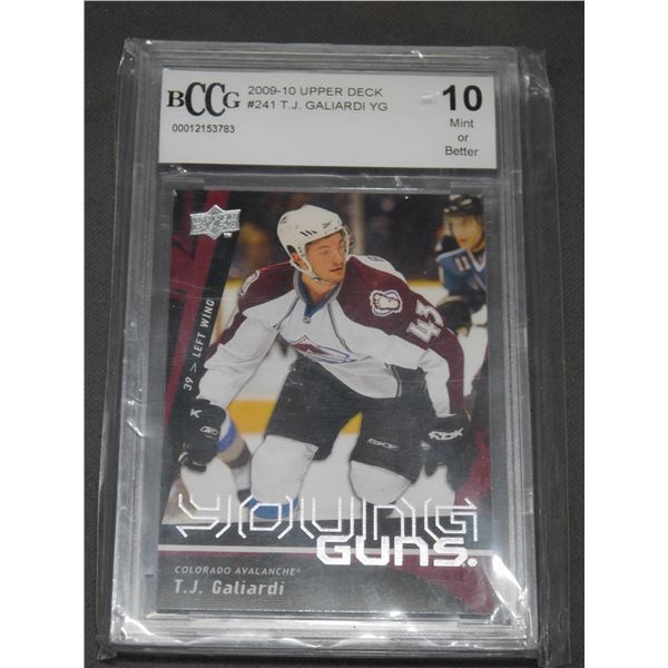 BCCG Beckett 10 2009-10 Upper Deck #241 T.J. Galiardi YG Card Graded Slabbed GEM MINT 10