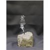 Image 2 : Glass "Owl Sitting In Tree" Mounted in Rock Decoration