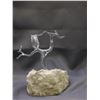 Image 3 : Glass "Owl Sitting In Tree" Mounted in Rock Decoration
