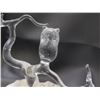 Image 5 : Glass "Owl Sitting In Tree" Mounted in Rock Decoration
