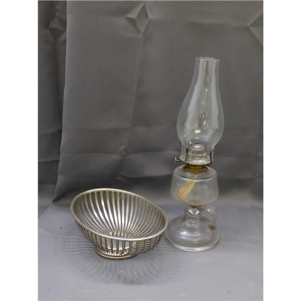 Glass Oil Wick Lantern and Metal Bowl Teleflora Gift