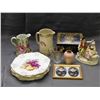 Image 1 : Lot of 13pcs Fine China Plates, Porcelain Figurine, Ceramic Pitchers, Trinket Box, Etc Coquette