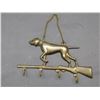 Image 1 : Brass Hunting Hound Key Hook 7" x 4"