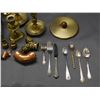 Image 2 : Lot of Brass, Copper Ware Candle Holders, Chalices, Coin Banks, Spoons Etc