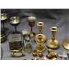 Image 5 : Lot of Brass, Copper Ware Candle Holders, Chalices, Coin Banks, Spoons Etc