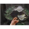 Image 2 : Lot of 4 Green Glass Serving Trays Dishes