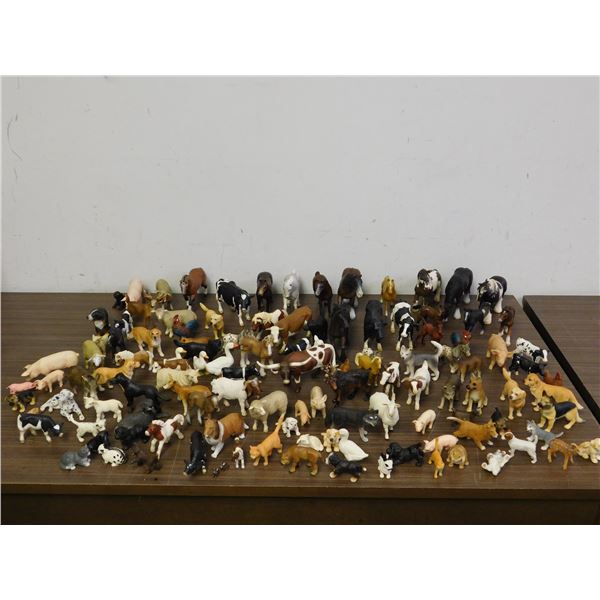 Lot of 100+ Schleich Barnyard PVC Animals Horses, Dogs, Cows, Goats, Etc